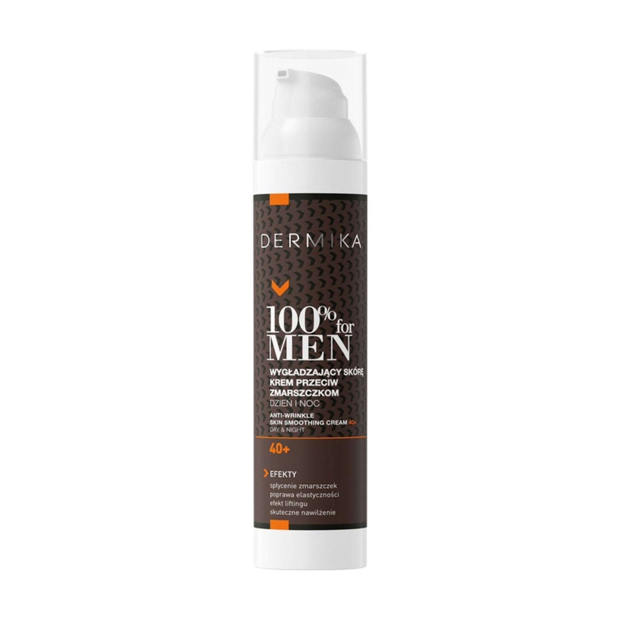 Чоловічий розгладжувальний крем для обличчя Dermika 100% For Men Anti-Wrinkle Skin Smoothing Cream 40+, проти зморщок, 100 мл